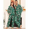 image:imageSWOMOG Matching Family Pajama Set Long Sleeve Christmas Pajama Button Down Holiday Sleepwear Set with PocketsGreen Christmas Santa