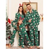 image:imageSWOMOG Matching Family Pajama Set Long Sleeve Christmas Pajama Button Down Holiday Sleepwear Set with PocketsGreen Christmas Santa