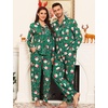 image:imageSWOMOG Matching Family Pajama Set Long Sleeve Christmas Pajama Button Down Holiday Sleepwear Set with PocketsGreen Christmas Santa