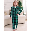 image:imageSWOMOG Matching Family Pajama Set Long Sleeve Christmas Pajama Button Down Holiday Sleepwear Set with PocketsGreen Plaid
