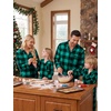 image:imageSWOMOG Matching Family Pajama Set Long Sleeve Christmas Pajama Button Down Holiday Sleepwear Set with PocketsGreen Plaid