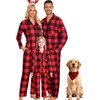 image:imageSWOMOG Matching Family Pajama Set Long Sleeve Christmas Pajama Button Down Holiday Sleepwear Set with PocketsRed Plaid