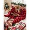 image:imageSWOMOG Matching Family Pajama Set Long Sleeve Christmas Pajama Button Down Holiday Sleepwear Set with PocketsRed Plaid