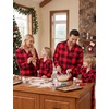 image:imageSWOMOG Matching Family Pajama Set Long Sleeve Christmas Pajama Button Down Holiday Sleepwear Set with PocketsRed Plaid