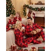 image:imageSWOMOG Matching Family Pajama Set Long Sleeve Christmas Pajama Button Down Holiday Sleepwear Set with PocketsRed Plaid