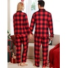 image:imageSWOMOG Matching Family Pajama Set Long Sleeve Christmas Pajama Button Down Holiday Sleepwear Set with PocketsRed Plaid