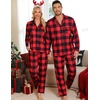 image:imageSWOMOG Matching Family Pajama Set Long Sleeve Christmas Pajama Button Down Holiday Sleepwear Set with PocketsRed Plaid