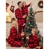 image:imageSWOMOG Matching Family Pajama Set Long Sleeve Christmas Pajama Button Down Holiday Sleepwear Set with PocketsRed Plaid