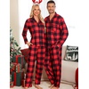 image:imageSWOMOG Matching Family Pajama Set Long Sleeve Christmas Pajama Button Down Holiday Sleepwear Set with PocketsRed Plaid