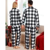 image:imageSWOMOG Matching Family Pajama Set Long Sleeve Christmas Pajama Button Down Holiday Sleepwear Set with PocketsWhite Plaid