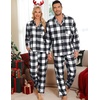 image:imageSWOMOG Matching Family Pajama Set Long Sleeve Christmas Pajama Button Down Holiday Sleepwear Set with PocketsWhite Plaid