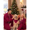 image:imageSWOMOG Matching Family Pajama Set Long Sleeve Christmas Pajama Button Down Holiday Sleepwear Set with PocketsWine Red
