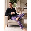 image:imageSWOMOG Mens Pajamas Set 2PC Flannel Long Sleeve Pjs Soft Loungewear Christmas Plaid Sleepwear with PocketsBlack Red Plaid
