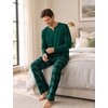 image:imageSWOMOG Mens Pajamas Set 2PC Flannel Long Sleeve Pjs Soft Loungewear Christmas Plaid Sleepwear with PocketsDeep Greyblack Plaid