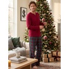 image:imageSWOMOG Mens Pajamas Set 2PC Flannel Long Sleeve Pjs Soft Loungewear Christmas Plaid Sleepwear with PocketsWine Red Green Plaid
