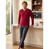 image:imageSWOMOG Mens Pajamas Set 2PC Flannel Long Sleeve Pjs Soft Loungewear Christmas Plaid Sleepwear with PocketsWine Red Green Plaid