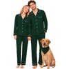 image:imageSWOMOG 100 Cotton Couples Matching Pajama Sets Xmas Long Sleeve Pj SetsGreen