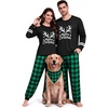 image:imageSWOMOG Christmas Couples Pajamas Sets Matching Women amp Men Long Sleeve Sleepwear Pjs Set Soft 2 Pcs LoungewearGreen Plaid Christmas Elk
