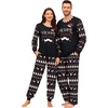 image:imageSWOMOG Christmas Family Matching Pajamas Long Sleeve Button Down Pj SetBlack Christmas Tree