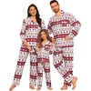 image:imageSWOMOG Christmas Family Matching Pajamas Set Plaid Pajamas for Men Women Set Soft 2 pcs Long Sleeve Sleepwear Pjs SetWhite Red Christmasno Pockets