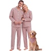 image:imageSWOMOG Couple Matching Pajamas Sets Women amp Men Button Down Pjs Long SleeveRed Striped