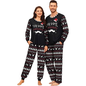 image:imageSWOMOG Christmas Family Matching Pajamas Long Sleeve Button Down Pj SetBlack Christmas Tree