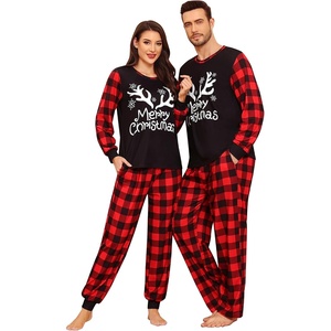 image:imageSWOMOG Christmas Family Matching Pajamas Long Sleeve Button Down Pj SetRed Christmas Elk