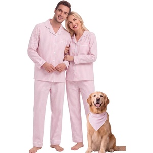 image:imageSWOMOG Couple Matching Pajamas Sets Women amp Men Button Down Pjs Long SleevePink Striped