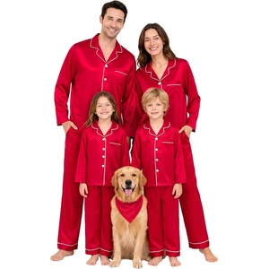 image:imageSWOMOG Family Matching Pajamas Set 2Piece Silk Satin Sleepwear Loungewear