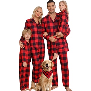 image:imageSWOMOG Matching Family Pajama Set Long Sleeve Christmas Pajama Button Down Holiday Sleepwear Set with PocketsRed Plaid