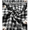 image:imageSWOMOG 100 Cotton Pajama Set for Women 2 PCS Long Sleeve Striped Pjs Set Button Down Sleepwear with PantsBlack Gingham
