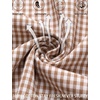 image:imageSWOMOG 100 Cotton Pajama Set for Women 2 PCS Long Sleeve Striped Pjs Set Button Down Sleepwear with PantsBrown Gingham