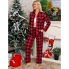image:imageSWOMOG 100 Cotton Women Pajama Set 2 Piece Gingham Pjs Set Short Sleeve Plaid Sleepwear Button Down Lounge SetRedblack