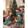 image:imageSWOMOG Matching Family Christmas Pajamas Set Long Sleeve Festival Party Pj Set ButtonDown Sleepwear Soft Nightwear