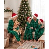 image:imageSWOMOG Matching Family Christmas Pajamas Set Long Sleeve Festival Party Pj Set ButtonDown Sleepwear Soft Nightwear Green Plaid