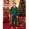 image:imageSWOMOG Matching Family Christmas Pajamas Set Long Sleeve Festival Party Pj Set ButtonDown Sleepwear Soft Nightwear Green Plaid