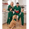 image:imageSWOMOG Matching Family Christmas Pajamas Set Long Sleeve Festival Party Pj Set ButtonDown Sleepwear Soft Nightwear Green Plaid