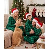 image:imageSWOMOG Matching Family Christmas Pajamas Set Long Sleeve Festival Party Pj Set ButtonDown Sleepwear Soft Nightwear Green Plaid