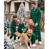 image:imageSWOMOG Matching Family Christmas Pajamas Set Long Sleeve Festival Party Pj Set ButtonDown Sleepwear Soft Nightwear Green Plaid