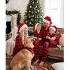 image:imageSWOMOG Matching Family Christmas Pajamas Set Long Sleeve Festival Party Pj Set ButtonDown Sleepwear Soft Nightwear Red Plaid