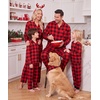 image:imageSWOMOG Matching Family Christmas Pajamas Set Long Sleeve Festival Party Pj Set ButtonDown Sleepwear Soft Nightwear Red Plaid