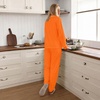 image:imageSWOMOG Womens Pajamas Set Long Sleeve Sleepwear Button Down Nightwear Soft Joggers PJs Sets with Pockets Lounge SetsOrange
