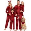 image:imageSWOMOG Matching Family Christmas Pajamas Set Long Sleeve Festival Party Pj Set ButtonDown Sleepwear Soft Nightwear Red Plaid