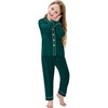 image:imageSWOMOG Matching Family Pajama Set Long Sleeve Christmas Pajama Button Down Holiday Sleepwear Set with PocketsDeep Green
