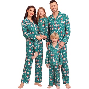 image:imageSWOMOG Matching Family Christmas Pajamas Set Long Sleeve Festival Party Pj Set ButtonDown Sleepwear Soft Nightwear