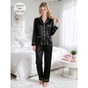 image:imageSWOMOG Couples Matching Pajamas Set WoWomen amp Women Satin Long Sleeve Sleepwear Soft Button Down Pj Set Silk Loungewear Women Black Large