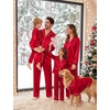image:imageSWOMOG Family Matching Pajama Sets Couple Silk Satin Christmas PJs SetsRed