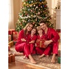 image:imageSWOMOG Family Matching Pajama Sets Couple Silk Satin Christmas PJs SetsRed
