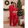image:imageSWOMOG Family Matching Pajama Sets Couple Silk Satin Christmas PJs SetsRed Leopard