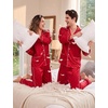 image:imageSWOMOG Family Matching Pajama Sets Couple Silk Satin Christmas PJs SetsRed Leopard